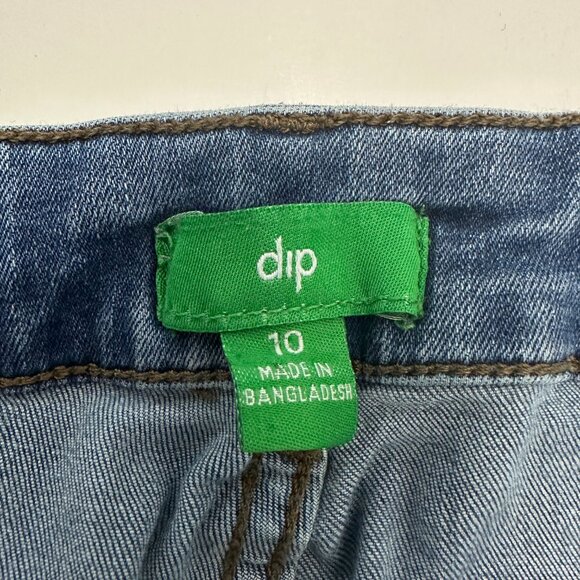 Dip Crop Raw Hem Women's size 10 Medium Blue Denim Jeans - Picture 3 of 5